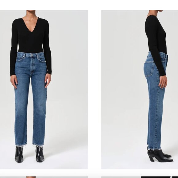 AGOLDE DENIM JEANS 90's Pinch Waist High Rise Straight In Range size 22 - Picture 1 of 4